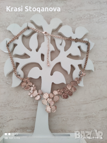 Дамска //Огърлица // Тип - Детелина - НЕРЪЖДАЕМА СТОМАНА - в Златист Цвят , снимка 8 - Сватбени аксесоари - 34642969