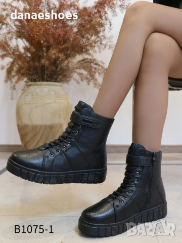 Дамски спортни боти в черно , снимка 2 - Дамски боти - 52075626