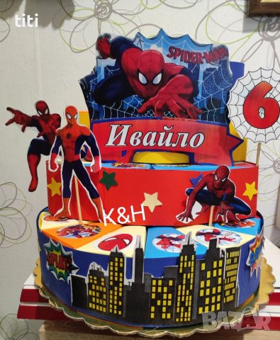 Картонена торта Спайдърмен , снимка 1