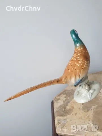 Royal Dux Bohemia статуетки 33-37-40см/Роял Дюкс Бохемия стара порцеланова фигура/папагал-фазан-слон, снимка 8 - Статуетки - 49620810