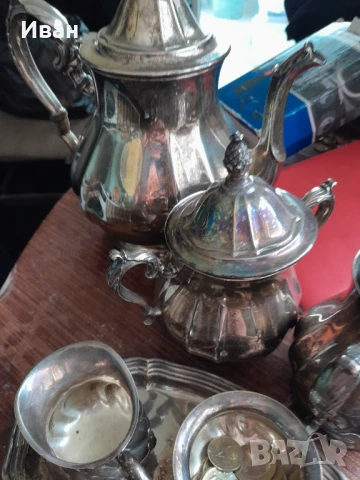 Ретро сервиз канички и др посребрен, снимка 3 - Антикварни и старинни предмети - 50980439