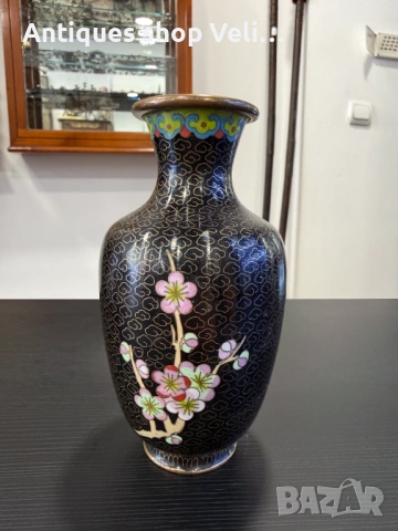 Китайска ваза клоазон №8006 , снимка 4 - Антикварни и старинни предмети - 53928016