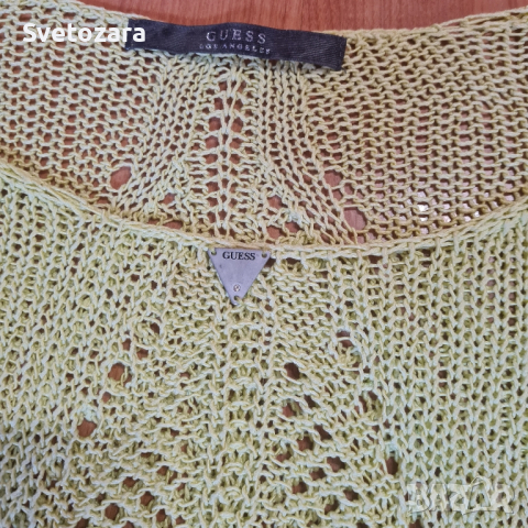 GUESS Los Angeles, оригинален дамски топ, цвят лайм / размер S,но по-скоро отговоря на М/, снимка 3 - Блузи с дълъг ръкав и пуловери - 44583477