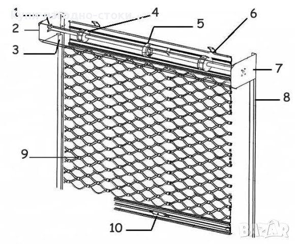 Плетена охранителна ръчна ролетка / ролетна врата размер за гараж  3,25/2,50м, снимка 1