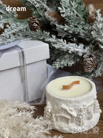 Коледна свещ “Зимна Приказка”, снимка 7 - Декорация за дома - 52076374