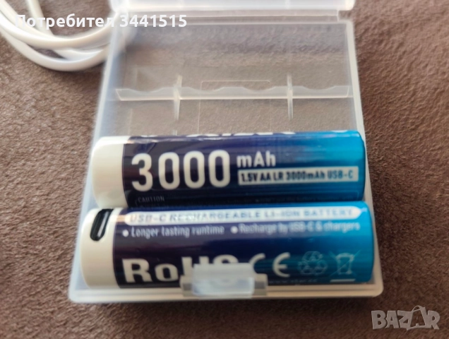 Xtar 1.5V 3000mAh Li-Ion AA, LR6, 1200 цикъл, USB-C - 4 броя комплект, снимка 6 - Друга електроника - 52705112