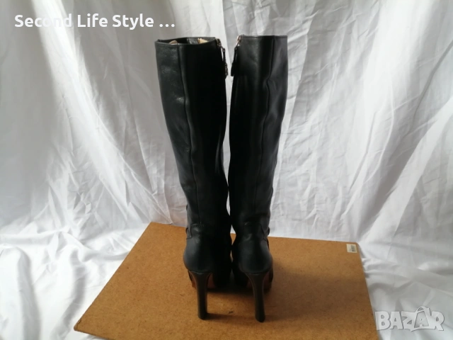 Dsquared2 оригинални ботуши естествена кожа № 36 - с висок ток, платформа, снимка 5 - Дамски ботуши - 53135653