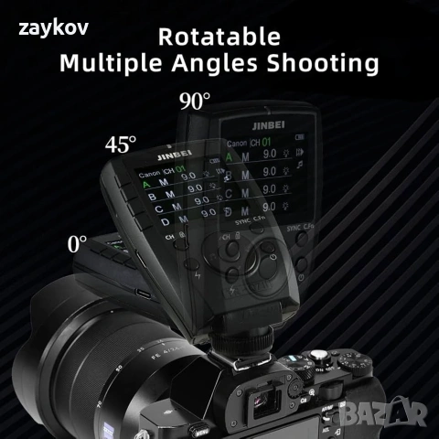 JINBEI TR-Q7II TTL светкавица Безжичен универсален светкавица, съвместим с Canon, Nikon, Sony, снимка 3 - Светкавици, студийно осветление - 53135652