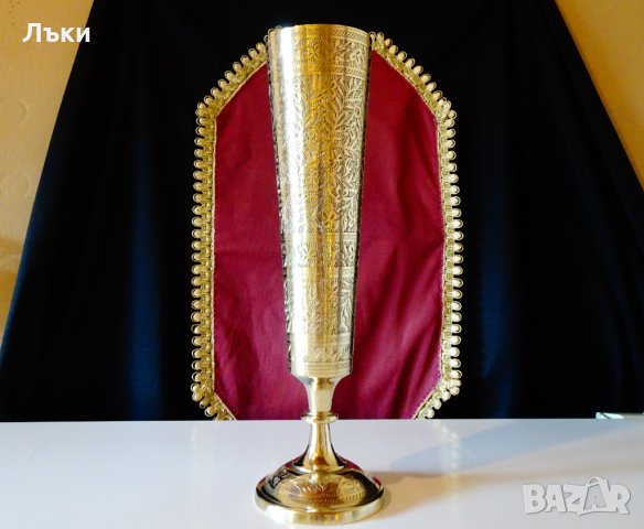 Бронзов бокал,виночерпец Британска Индия,маркиран., снимка 2 - Антикварни и старинни предмети - 30734120