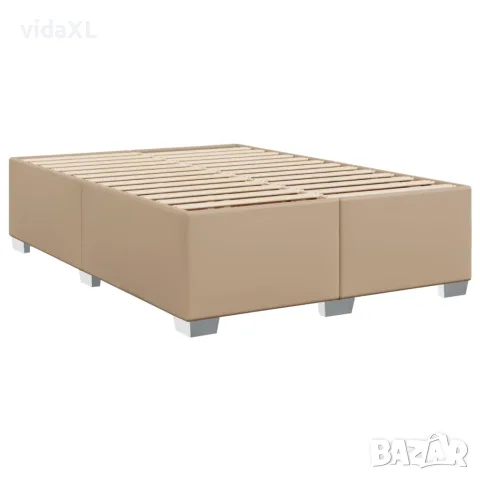 vidaXL Рамка за легло, капучино, 160x200 см, изкуствена кожа, снимка 6 - Спални и легла - 56146954
