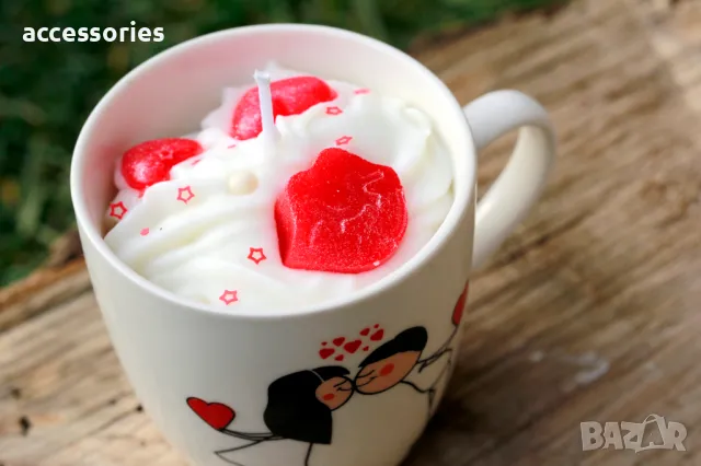 Ръчно изработена ароматна свещ специално за Свети Валентин, снимка 13 - Декорация за дома - 48819419