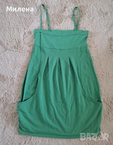 Къса зелена рокля/туника, размер Xs, снимка 2 - Рокли - 51041055
