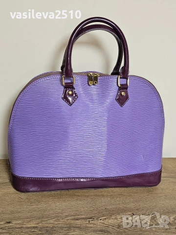 Louis Vuitton дамска винтидж лилава чанта 