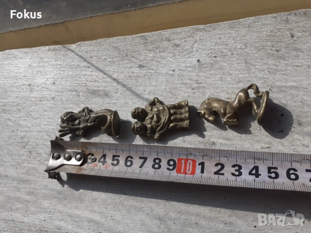 Миниатюрни бронзови фигурки 3 броя - лот 3, снимка 4 - Антикварни и старинни предмети - 53337050