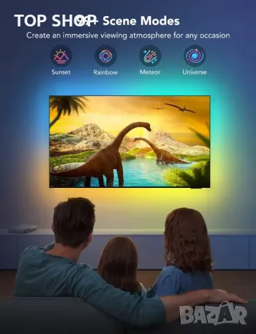 Govee H6168 TV LED Backlight RGBIC задна светлина за телевизор 55-65 инча, снимка 4 - Телевизори - 48938456