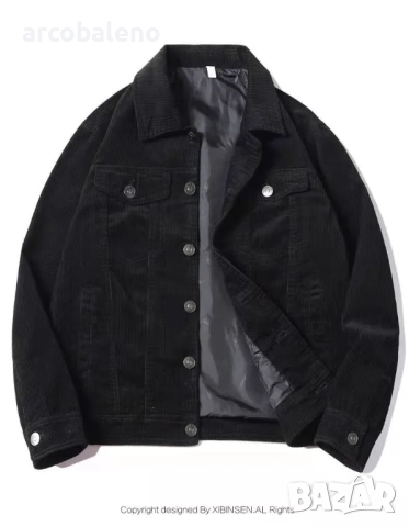 Мъжко яке от кадифе с едноредно закопчаване във винтидж стил, 4цвята , снимка 6 - Якета - 51667455