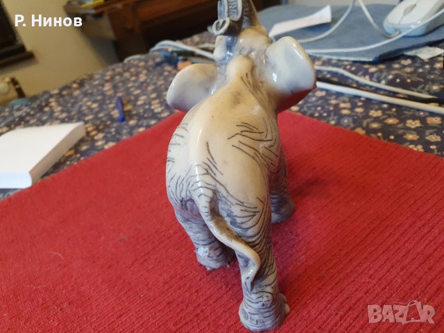 Слонче - статуетка от Индия   №26 керамично, снимка 4 - Антикварни и старинни предмети - 42069721