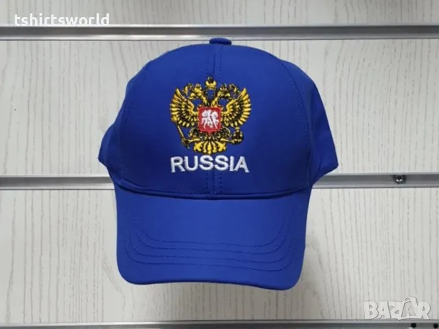 Нова шапка с козирка Русия, с Герб в син цвят, снимка 4 - Шапки - 48249424