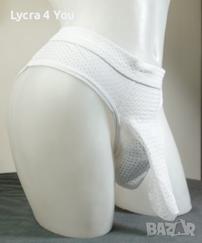 L/XL бял мъжки слип с мрежеста материя и оформена мъжка зона отпред, снимка 6 - Бельо - 39247642