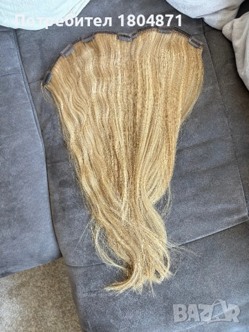 Славянска естествена руса коса без примеси много мека на допир със клипси е косата