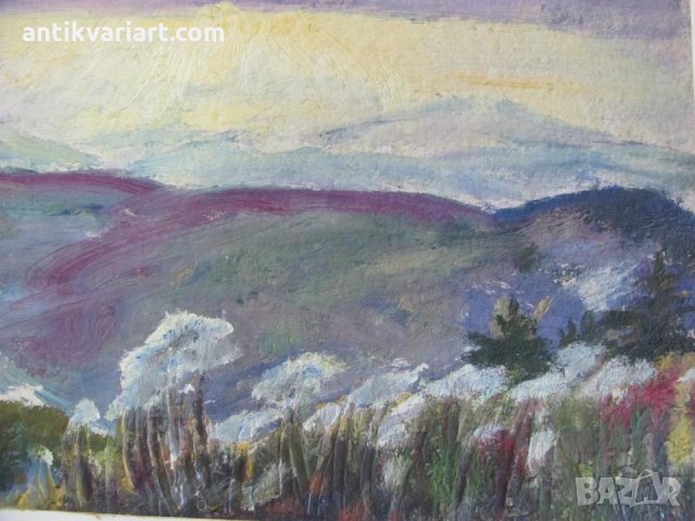 60-те Картина Н.Костов масло върху картон, снимка 4 - Картини - 31821233