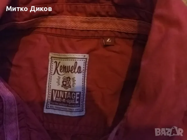Риза Кенвело винтидж маркова памук размер Л тарикатска  отлична№34 надпис, снимка 6 - Ризи - 49106057