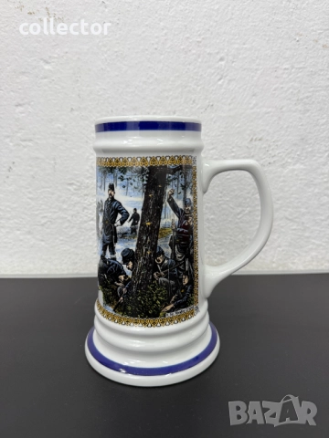 Колекционерска порцеланова халба -История на Америка. №7547, снимка 4 - Колекции - 52220241