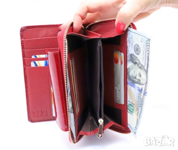 Красиво дамско портмоне от естествена кожа, снимка 6 - Портфейли, портмонета - 29384200
