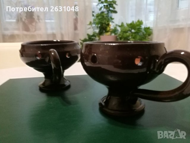 Керамичен тамянник (кадило) с дръжка 7,5/7 см иконостас, снимка 1 - Други стоки за дома - 38881222