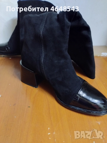 Черни дамски ботуши, снимка 4 - Дамски ботуши - 52976281