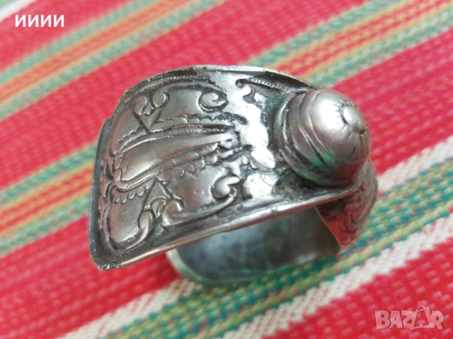 Сребърна гривна рогатка , снимка 4 - Антикварни и старинни предмети - 52534364