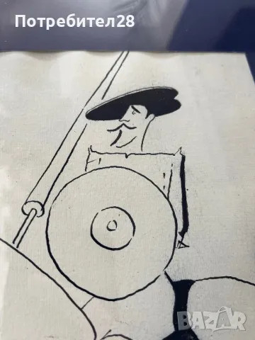 Михаил Вълканов картина - Дон Кихот графика, снимка 4 - Картини - 49210280