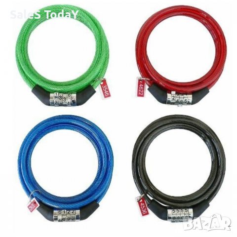 Заключващо устройство за велосипед, катинар, 150см, снимка 2 - Аксесоари за велосипеди - 39903590