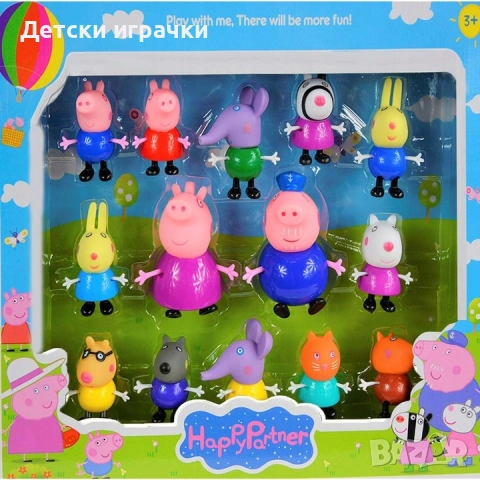 Пепа пиг фигурки комплект от 14 броя, Peppa Pig, Семейство, снимка 2 - Фигурки - 52784611