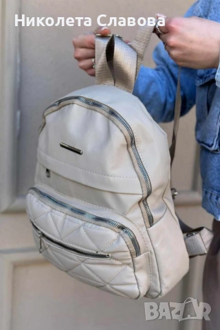 Регулируема дамска раница с цип, снимка 5 - Чанти - 51527472