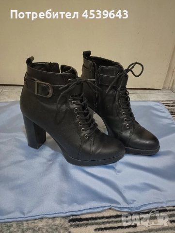Дамски кожени боти на ток 37 номер, снимка 5 - Дамски боти - 52860996