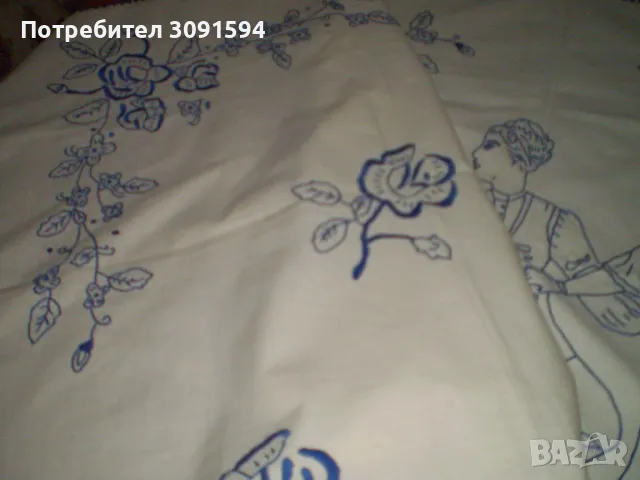  Бродиран  гоблен    ръчна синя бродерия, снимка 6 - Други ценни предмети - 48437231