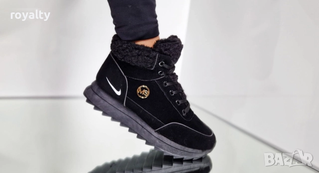 Nike Черни Дамски Маратонки с Топла Дебела Вата 36-41 Номер , снимка 3 - Дамски боти - 52841301