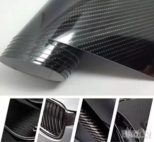  Автомобилно Карбоново фолио с 1.52м ширина черно с 5D ефект, снимка 6 - Аксесоари и консумативи - 49553954
