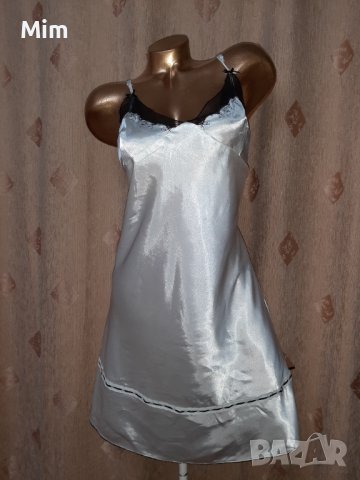 М/l Бяла къса нощница с черна дантела , снимка 4 - Нощници - 39206478