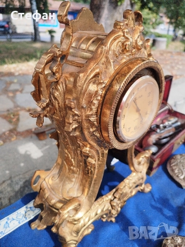 Стар бронзов часовник., снимка 3 - Антикварни и старинни предмети - 51702450