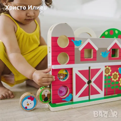 Дървена играчка Ферма с животни GO Tots плевня – Melissa & Doug, снимка 2 - Образователни игри - 49728810