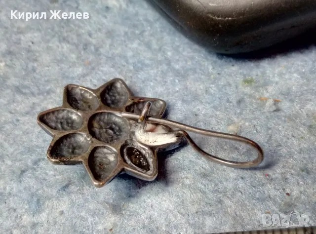 МАРКОВА ВЕЛИКОЛЕПНА ФЛОРАЛНА СРЕБЪРНА ОБЕЦА ЦВЕТЕ СРЕБРО 925 SEZGIN с ПОЛИРАН ЦВЕТЕН КРИСТАЛ 47952, снимка 4 - Обеци - 49150627