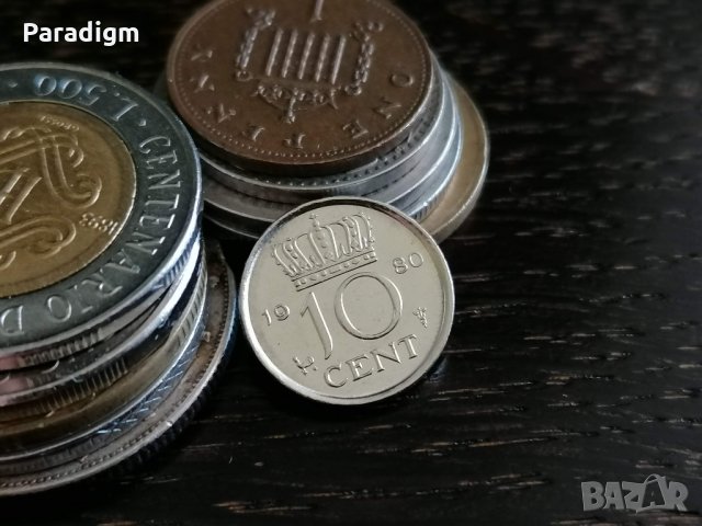 Монета - Холандия - 10 цента | 1980г.