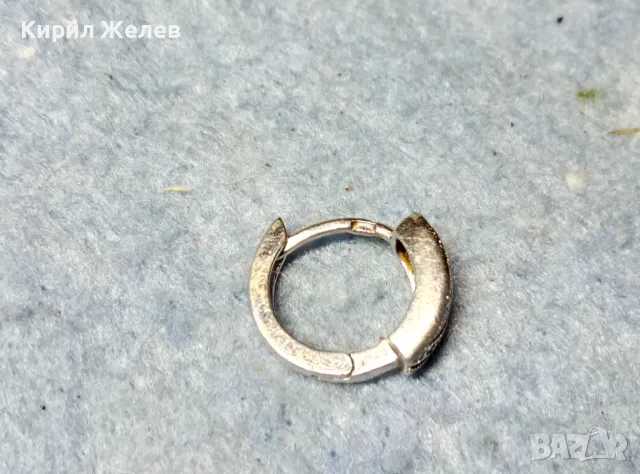 ПРЕКРАСНА СРЕБЪРНА ОБЕЦА СРЕБРО 925 с БЯЛА ПОЗЛАТА ЦИРКОНИ и ГЕРБА на УКРАЙНА 49898, снимка 2 - Обеци - 49142849