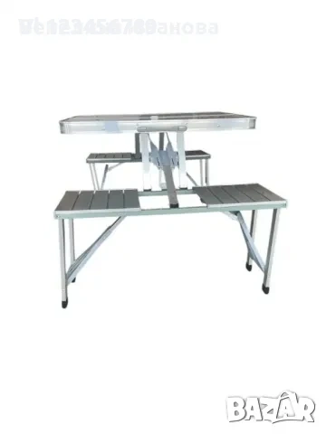 Сгъваема маса с вградени 4 стола -алуминиеви, снимка 2 - Къмпинг мебели - 53892426