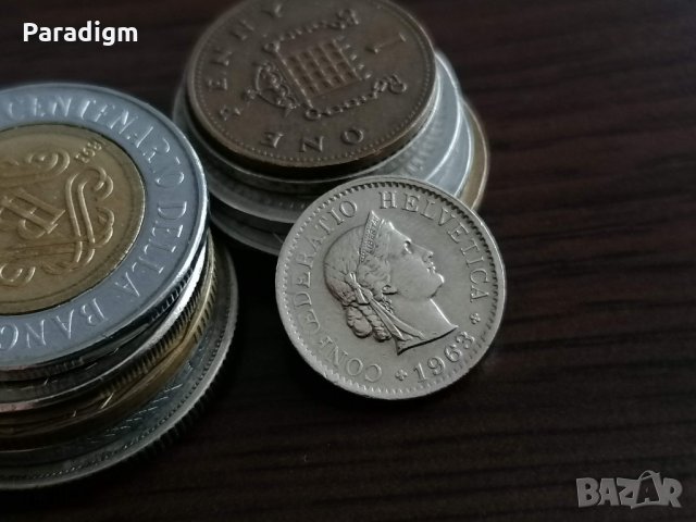 Монета - Швейцария - 5 рапен | 1963г., снимка 2 - Нумизматика и бонистика - 35186251