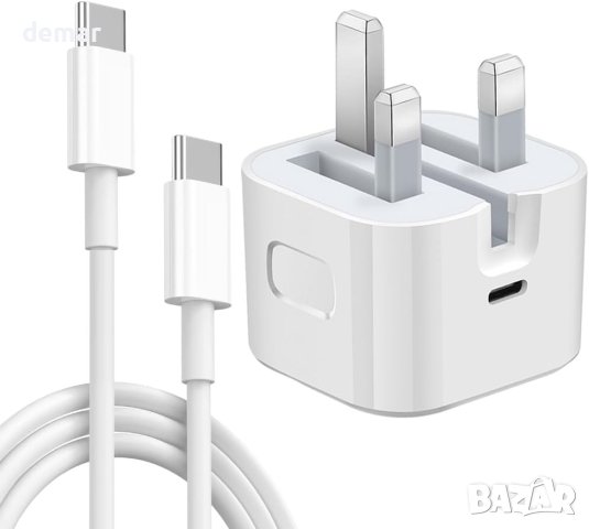 Зарядно устройство за iPhone - MFi сертифицирано, 30W PD, 1,8 м USB C към Type C кабел