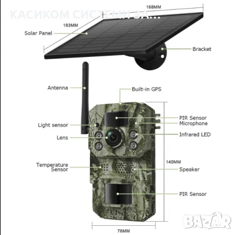 Соларна Ловна камера 4G / GPS / 3MP, снимка 2 - IP камери - 56531003