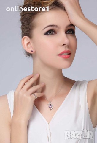 Сребърно колие - Сърце Жулиета K111, снимка 4 - Колиета, медальони, синджири - 31829345